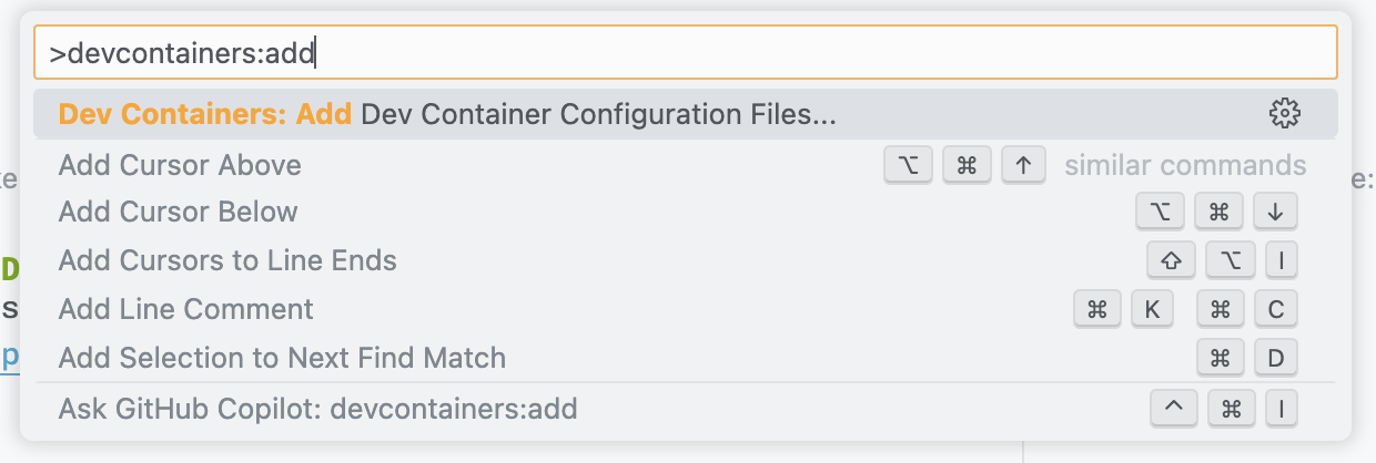 添加 Dev Container 配置