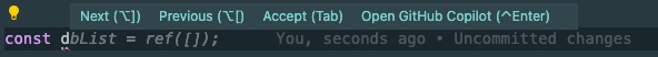 Screenshot der Tastenkombinationen