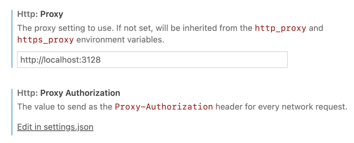 Screenshot der Proxy-Einstellungen